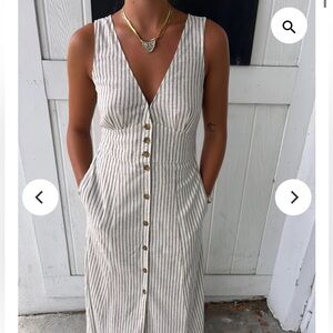 Marine Layer Camila Maxi Dress Navy Stripe
